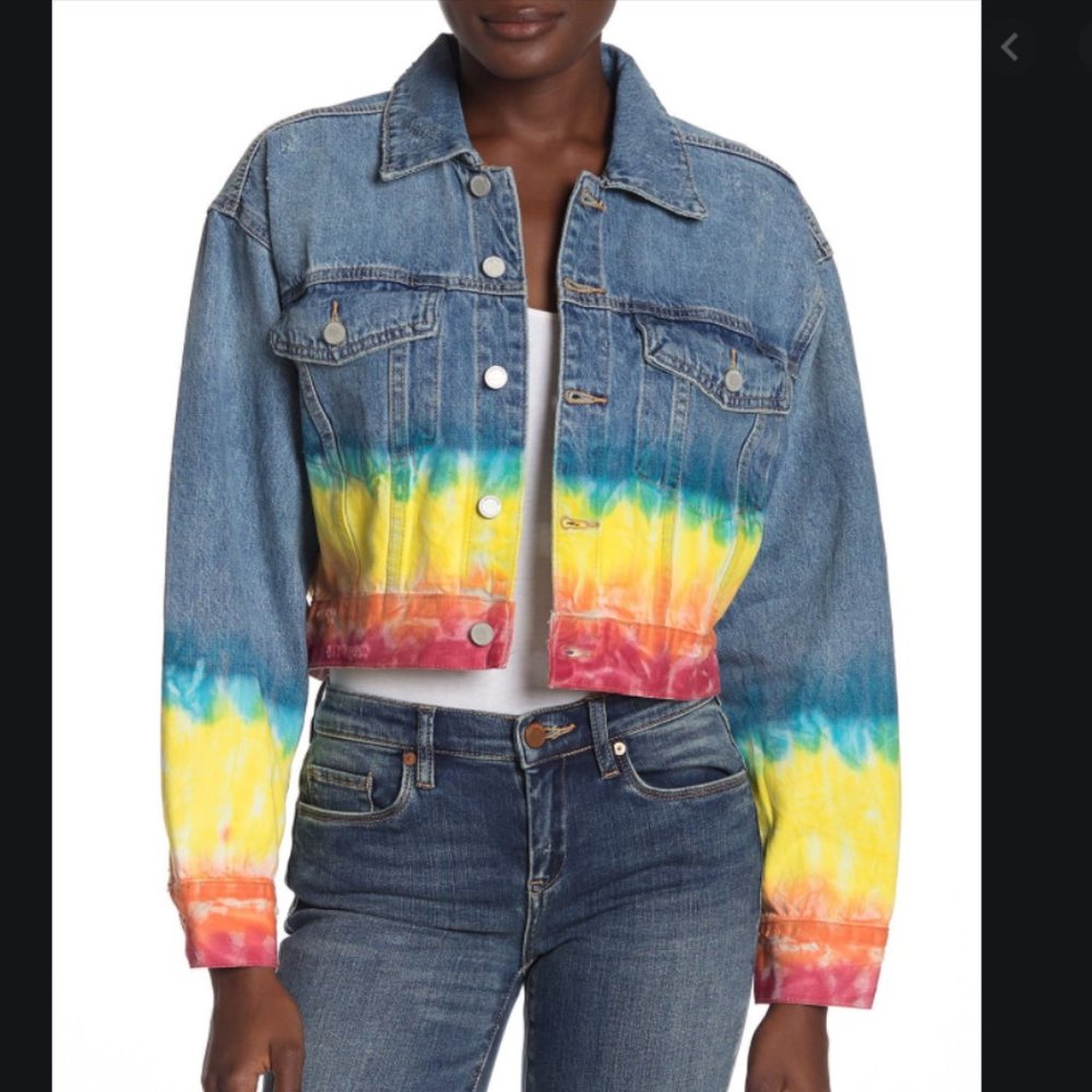 BLANK NYC Rainbow denim jacket